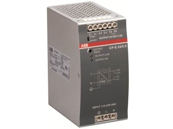ABB CP-E 24/5.0, Innendørs, 115/230 V, 47 / 63 Hz, 120 W, 24 V, 5 A