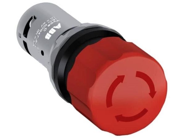 Nödstopp tryckknapp svampformad 30mm 2R-0-1Z-2R 24…300 V röd CE3T-10R-02 (1SFA619500R1051)