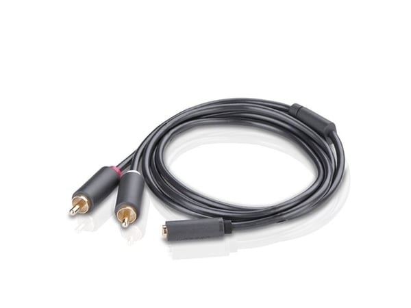 Ugreen 10561, 3.5mm, Hunkjønn, 2 x RCA, Hankjønn, 0,2 m, Sort