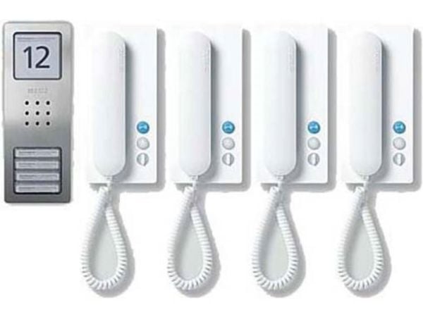 Siedle SET CA 812-4 E/W, Koblet med ledninger (ikke trådløs), Rustfritt stål, Hvit, Vegg