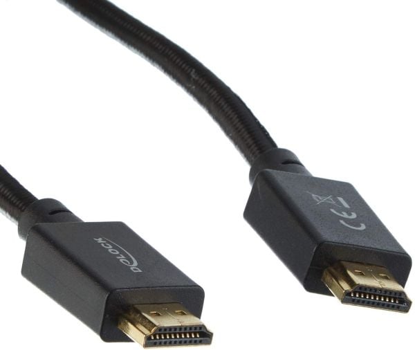 Delock - Ultra High Speed - HDMI-kabel - HDMI hann til HDMI hann - 1 m - svart - 8K-støtte