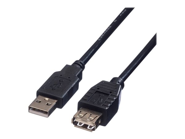 Roline - USB-forlengelseskabel - USB (hann) til USB (hunn) - USB 2.0 - 80 cm - svart