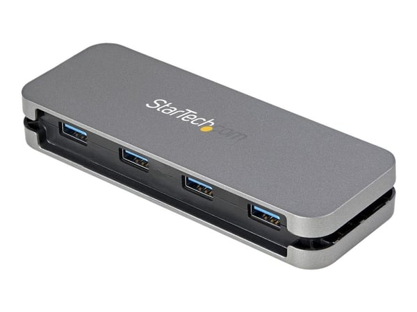 StarTech.com HB30AM4AB, USB 3.2 Gen 1 (3.1 Gen 1) Type-A, USB 3.2 Gen 1 (3.1 Gen 1) Type-A, 5000 Mbit/s, Musta, Harmaa, Muovi, 0,28 m