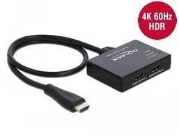 Delock - Video/audiosplitter - 2 x HDMI - skrivbordsmodell