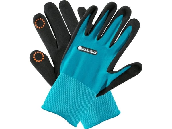 Gardena 11511-20, Hagehansker, Sort, Blå, M, Elastan, Nitril, Polyester