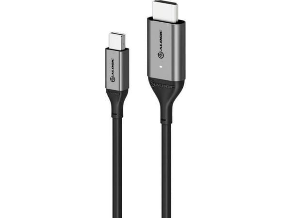 ALOGIC Ultra - Adapterkabel - Mini DisplayPort han til HDMI han - 2 m - avaruuden harmaa - 4K-tuki, aktiivinen