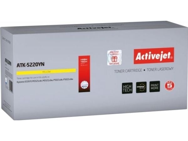 Activejet-tonerkasetti ATK-5220YN (Kyocera erstatning TK-5220Y; Supreme; 1200 sider; gul)