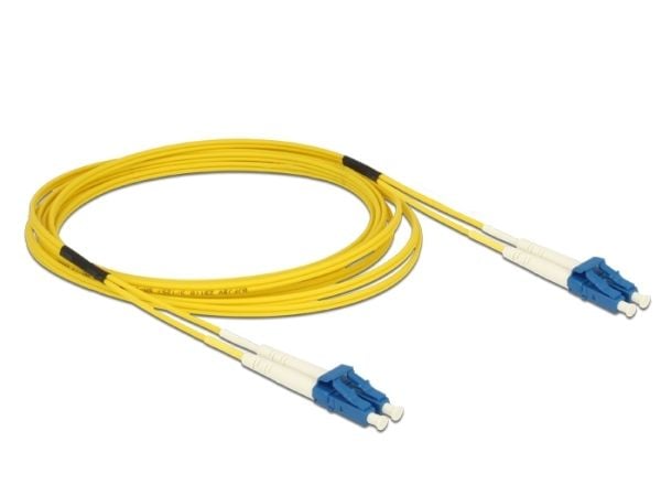 Delock - Nettverkskabel - LC-enkeltmodus (hann) til LC-enkeltmodus (hann) - 3 m - fiberoptisk - 9 / 125 micron - OS2 - halogenfri - gul