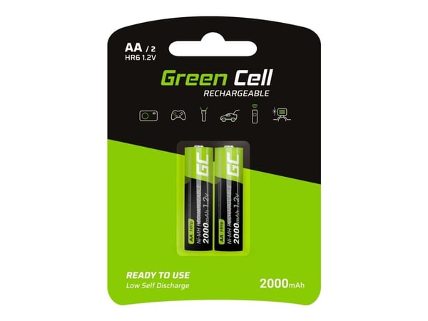 Green Cell HR6 - Batteri 2 x AA-type - NiMH - (ladbare) - 2000 mAh