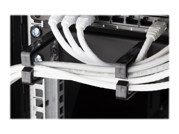 DELTACO 19-3 - Panel för kabelhantering - 1U - 19"