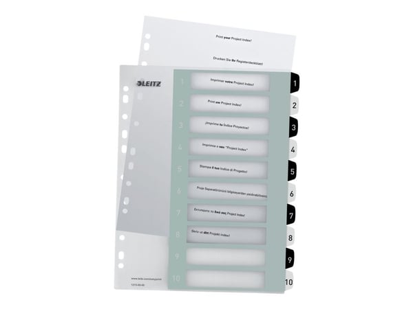 Leitz WOW Extra Wide - Avdelare - 10 delar - förtryckt: 1-10 - för A4 (210 x 297 mm) - svart, vit