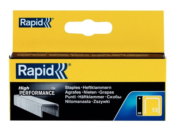 Rapid - Klamrar - No. 13 - 8 mm - galvaniserat stål - paket med 2500