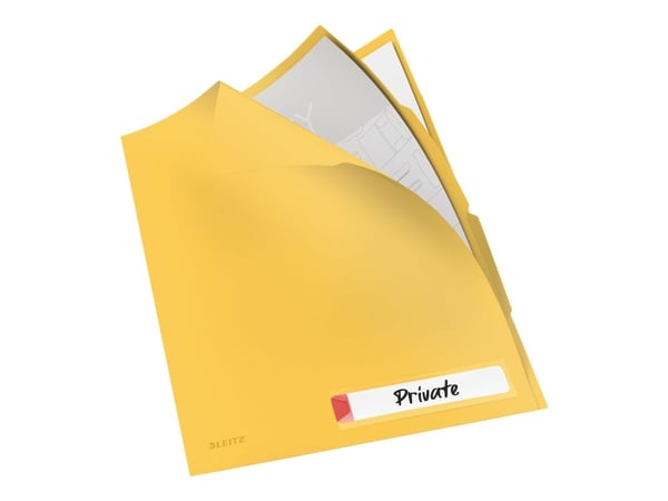 Leitz Cosy Privacy - L-formet mappe - 3 rom - for A4 (210 x 297 mm) - kapasitet: 40 ark - med fliker - varm gulfarge