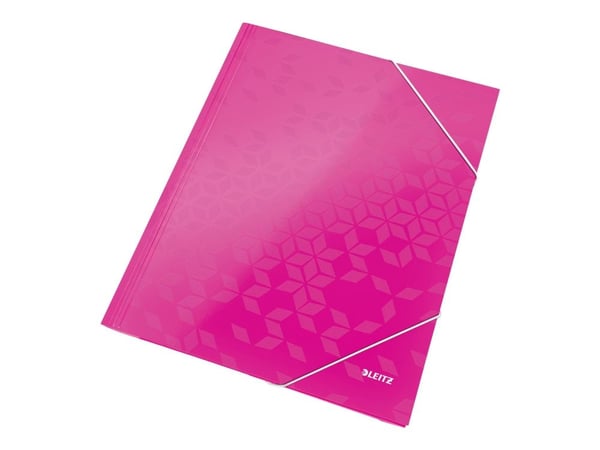 Leitz WOW - 3-fliksmappe - for A4 (210 x 297 mm) - kapasitet: 250 ark - metallisk rosa