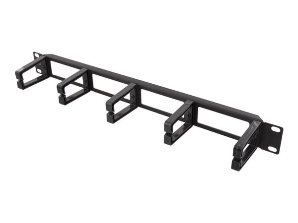 DELTACO - Rackkabelstyringspanel - svart - 1U - 19"
