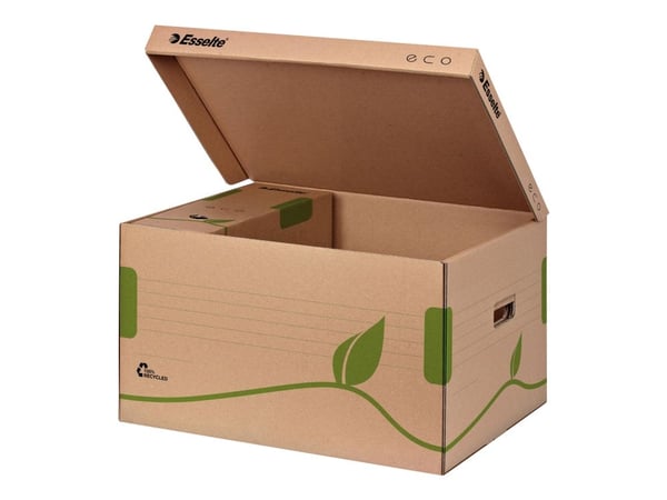 Oppbevaringsboks Esselte Eco FSC® for 80/100 åpen øverst Naturbrun - (10 stk.)