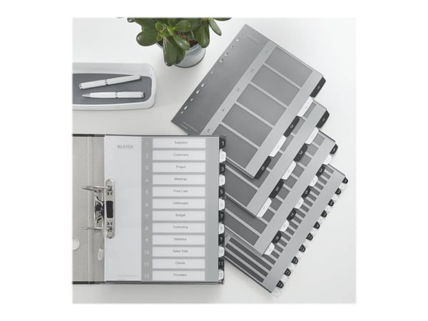 Leitz WOW Extra Wide - Avdelare - 10 delar - förtryckt: 1-10 - för A4 (210 x 297 mm) - svart, vit