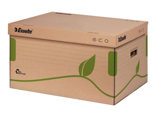 Oppbevaringsboks Esselte Eco FSC® for 80/100 åpen øverst Naturbrun - (10 stk.)