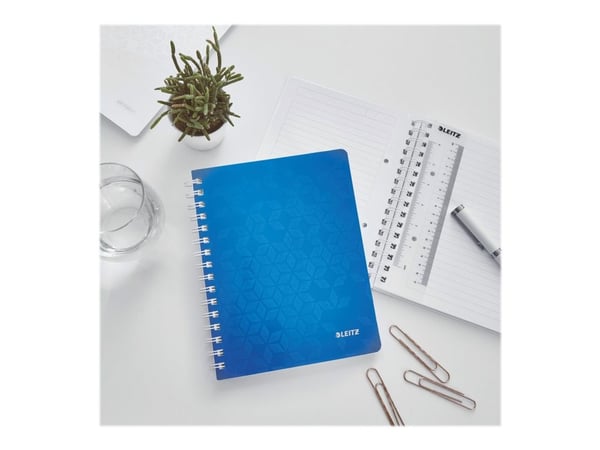 Notesblok Leitz WOW PP A5 linjeret 80 gram 80 ark Blå - (6 stk.)
