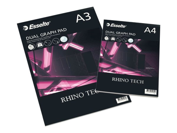 Esselte Rhino - Grafisk blokk - A3 (297 x 420 mm) - 30 ark - rutet, rutet
