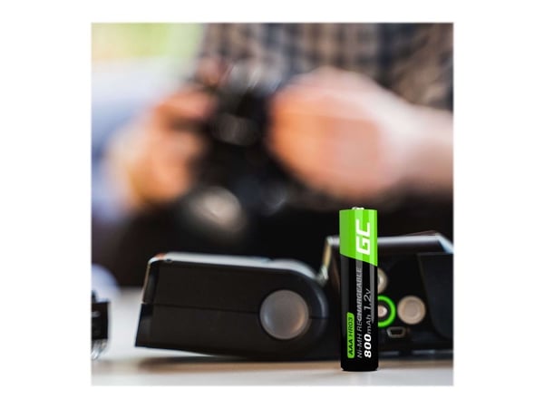 Vihreä kenno ladattava - Paristot 4 x AAA - NiMH - 800 mAh