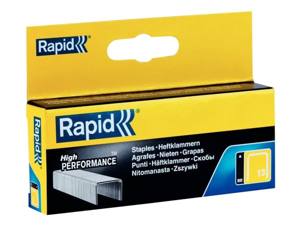 Rapid - Klamrar - No. 13 - 8 mm - galvaniserat stål - paket med 2500 Rapid - Klamrar - No. 13 - 8 mm - galvaniserat stål - paket med 2500