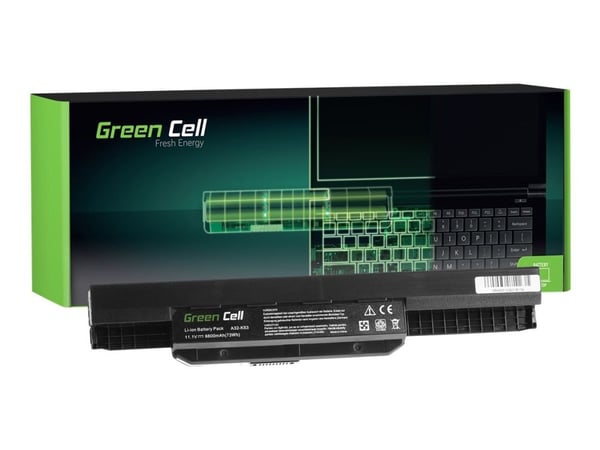 Green Cell - Batteri til bærbar PC (tilsvarer: ASUS A32-K53) - litiumion - 9-cellers - 6600 mAh - svart - for ASUS K53; X53; X54