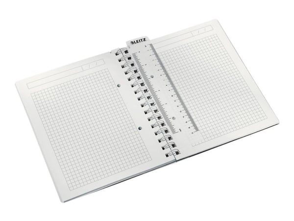 Leitz WOW A5 - Notisbok - spiralbundet - 80 ark - rutet - metallic ice blue cover - polypropylen (PP)