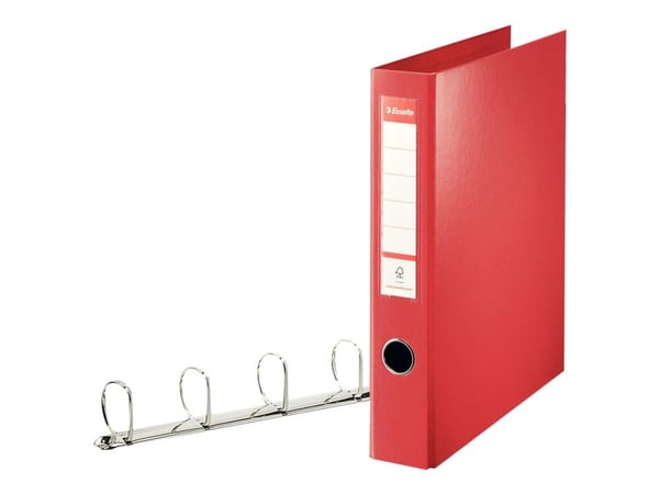 Esselte Standard - Ringperm - bokryggbredde: 60 mm - for A4 Maxi - kapasitet: 400 ark - livlig rød