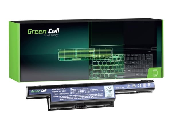 Green Cell - Batteri til bærbar PC (tilsvarer: Acer AS10D31, Acer AS10D41, Acer AS10D51) - litiumion - 6-cellers - 4400 mAh - svart - for Acer Aspi...