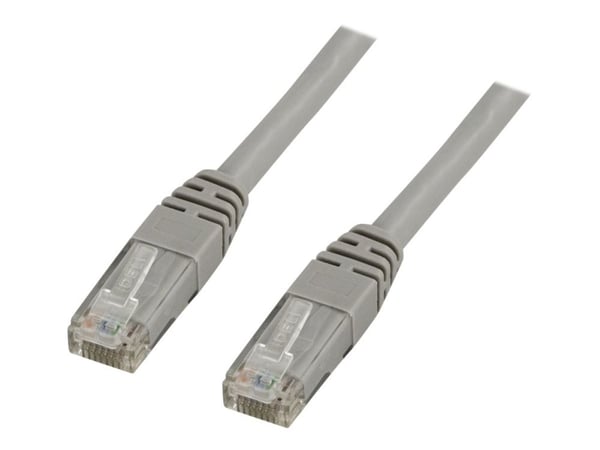 DELTACO - Koblingskabel - RJ-45 (hann) til RJ-45 (hann) - 2 m - UTP - CAT 5e - grå