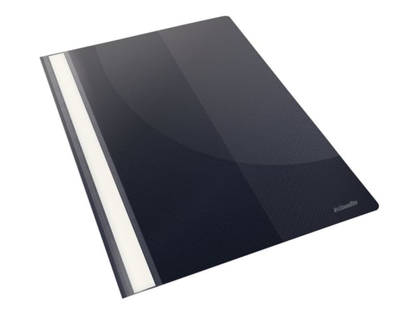 Esselte - Flat stangfil - for A4 (210 x 297 mm) - kapasitet: 30 ark - svart (en pakke 25) Esselte - Flat stangfil - for A4 (210 x 297 mm) - kapasitet: 30 ark - svart (en pakke 25)