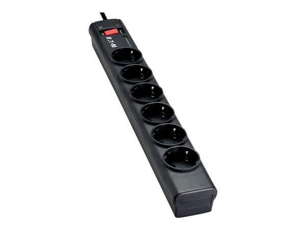 Eaton Protection Strip PS6D - Overspenningsavleder - AC 220-250 V - 2500 watt - utgangskontakter: 6 - svart