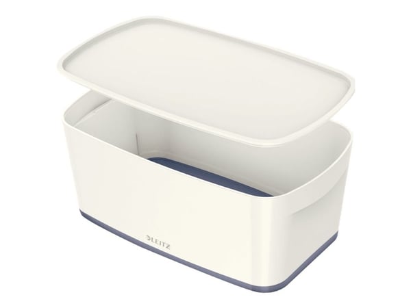 Opbevaringsboks MyBox Small m.låg hv/grå - (4 stk.)