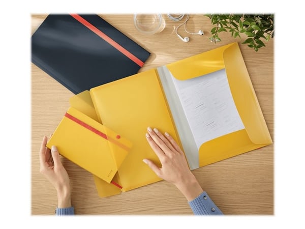 Leitz Cosy läppäkansio taskulla, Piirustuskansio, A4, Polypropeeni (PP), Keltainen, Matta, 150 arkkia