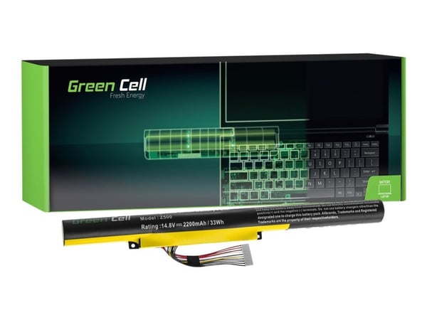 Green Cell - Batteri til bærbar PC (tilsvarer: Lenovo L12M4F02) - litiumion - 4-cellers - 2200 mAh - svart - for Lenovo IdeaPad P400 Touch; P500; P...