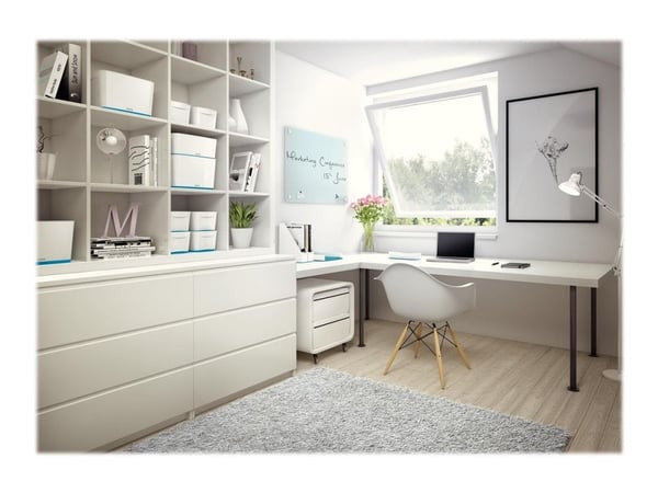 Oppbevaringsboks Leitz MyBox® Large med lokk hvit/blå - (4 stk.)