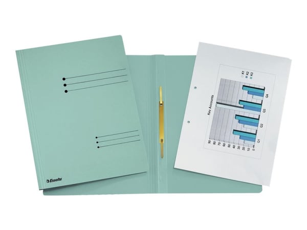 Esselte - Flat stangfil - for A4 (210 x 297 mm) - kapasitet: 250 ark - blå