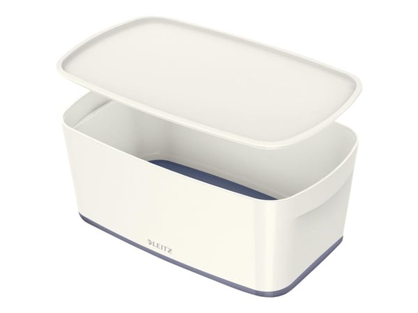 Opbevaringsboks MyBox Small m.låg hv/grå - (4 stk.)