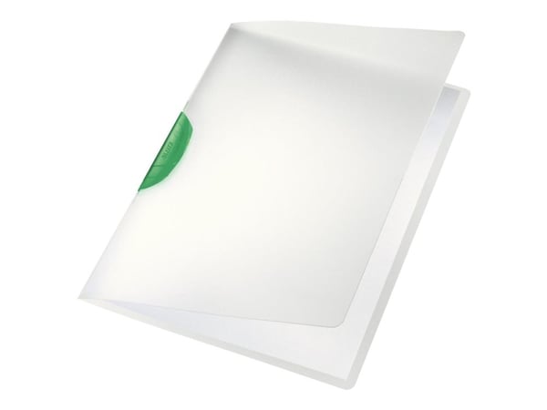 Leitz ColorClip - Klipsfil - for A4 (210 x 297 mm) - kapasitet: 30 ark - translucent med grønn klips
