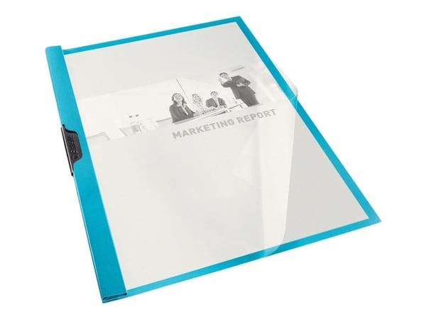 Esselte Vivida - Klipsfil - for A4 (210 x 297 mm) - kapasitet: 25 ark - blå med transparent frontdeksel