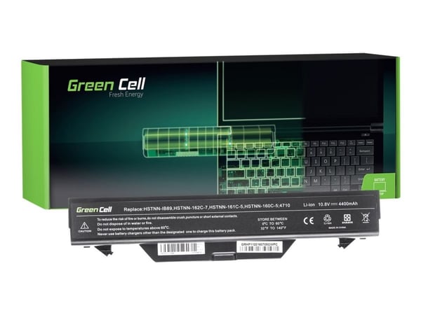 Green Cell - Batteri til bærbar PC (tilsvarer: HP HSTNN-IB89, HP HSTNN-IB88) - litiumion - 6-cellers - 4400 mAh - svart - for HP ProBook 4510s, 451...