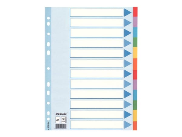 Esselte - Inndeler - 12 deler - for A4 (210 x 297 mm) - med fliker - for P/N: 46571