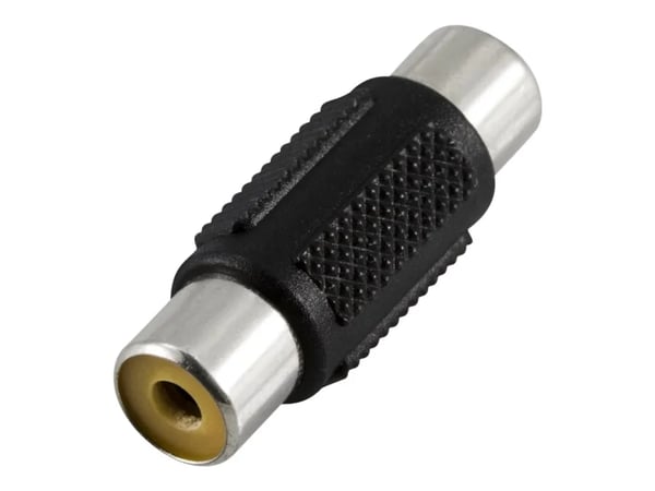 DELTACO - Video/audio-adapter - RCA hunn til RCA hunn - svart