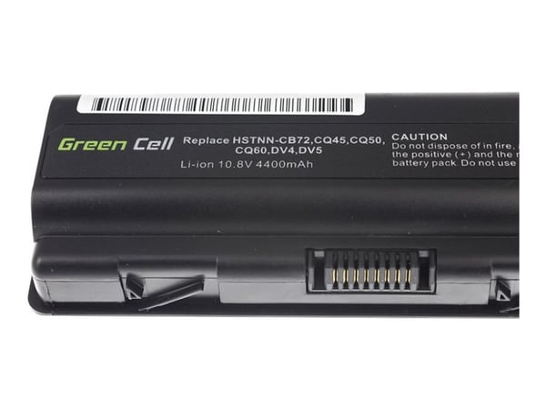 Green Cell - Batteri til bærbar PC (tilsvarer: HP HSTNN-IB72, HP HSTNN-LB72) - litiumion - 6-cellers - 4400 mAh - svart - for HP G50, G60, G61, G70...