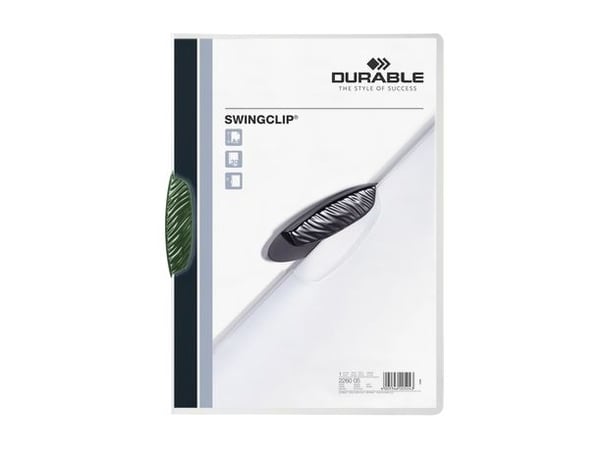 Durable Swingclip, Vihreä, Polypropeeni (PP), 30 arkkia, A4, 25 kpl