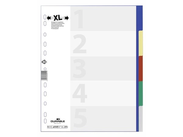 Durable 6737-27, Polypropeeni (PP), Monivärinen, Muotokuva, A4, 1 kpl