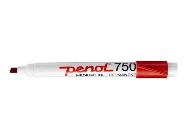 Marker Penol 750 rød 2-5mm skrå spids - (10 stk.)