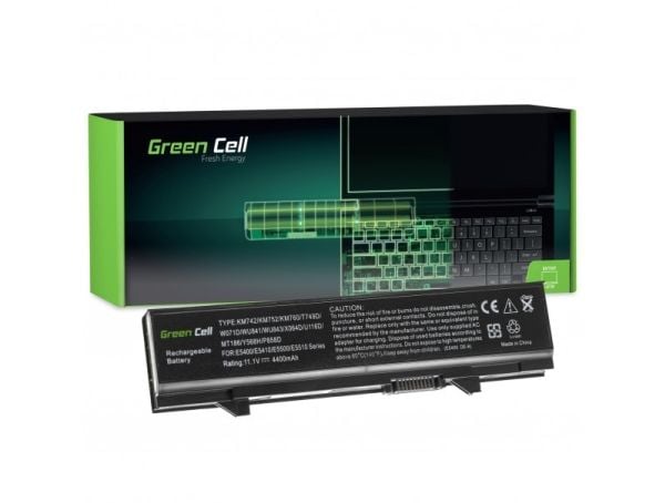 Green Cell - Batteri til bærbar PC (tilsvarer: Dell KM742, Dell KM668) - litiumion - 6-cellers - 4400 mAh - svart - for Dell Latitude E5400, E5410,...