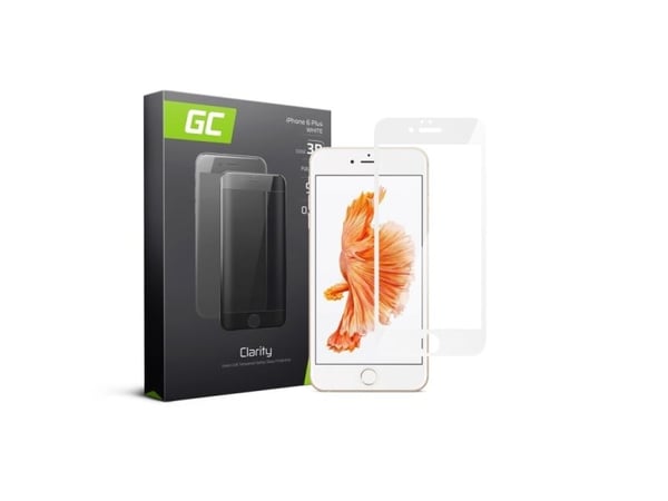 Green Cell Clarity - Skjermbeskyttelse for mobiltelefon - glass - rammefarge hvit - for Apple iPhone 6 Plus